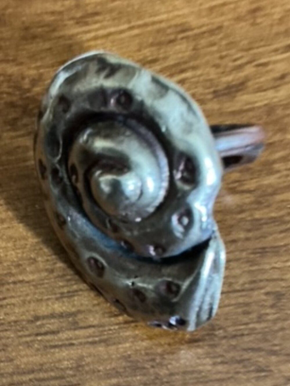 Vintage Handmade Sculptural Spiral Snail Shell Ring